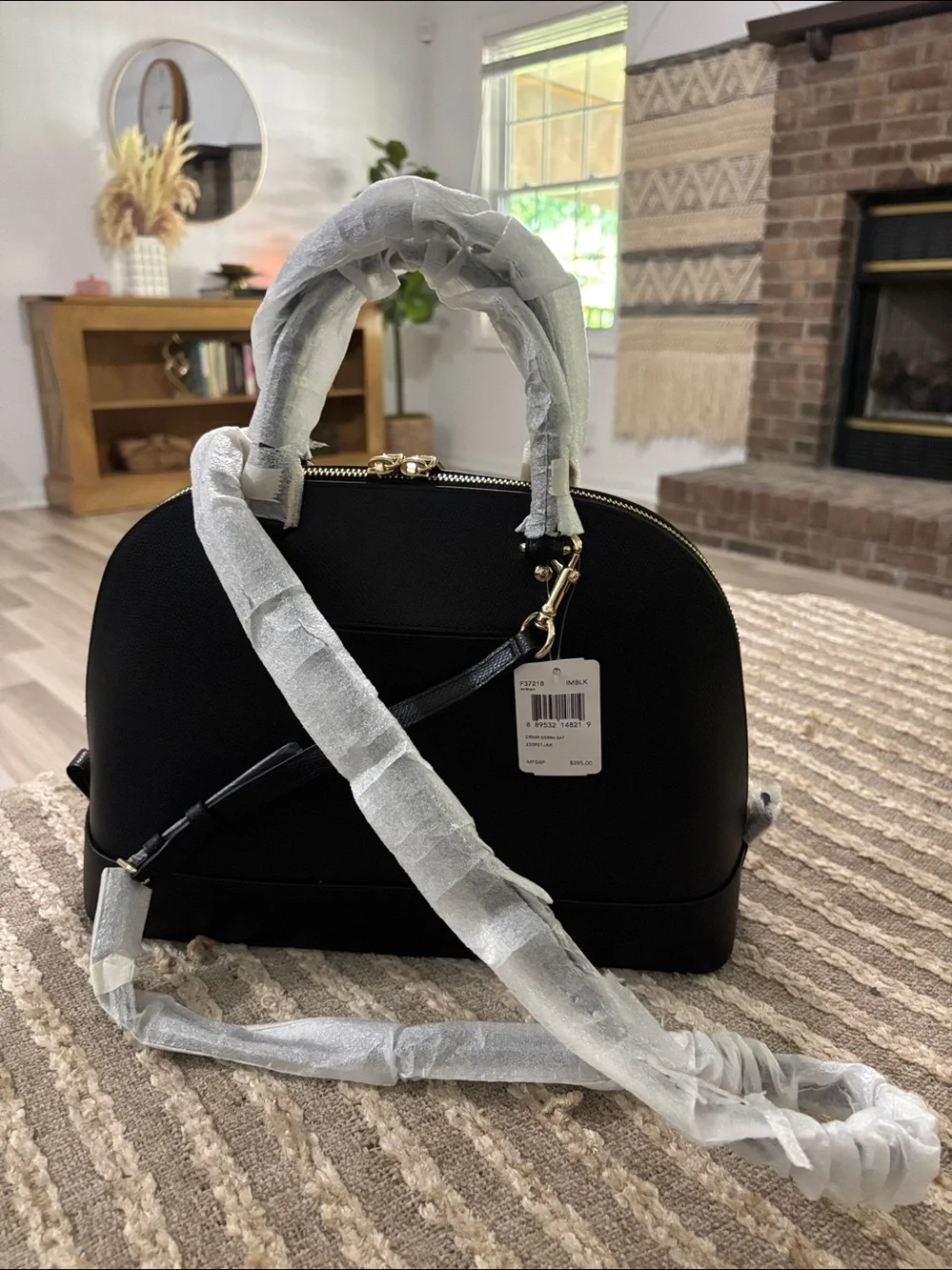Coach Black‎ Leather Sierra Black Satchel with Gold Hardware